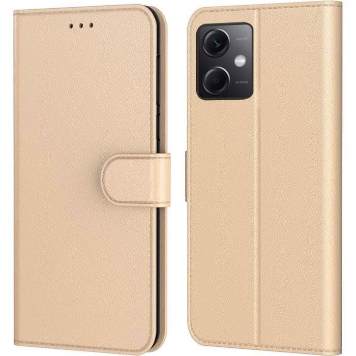 Coque de protection - E.F.CONNECTION - Redmi Note 12 - Effet Cuir - Anti-Rayures - Doré