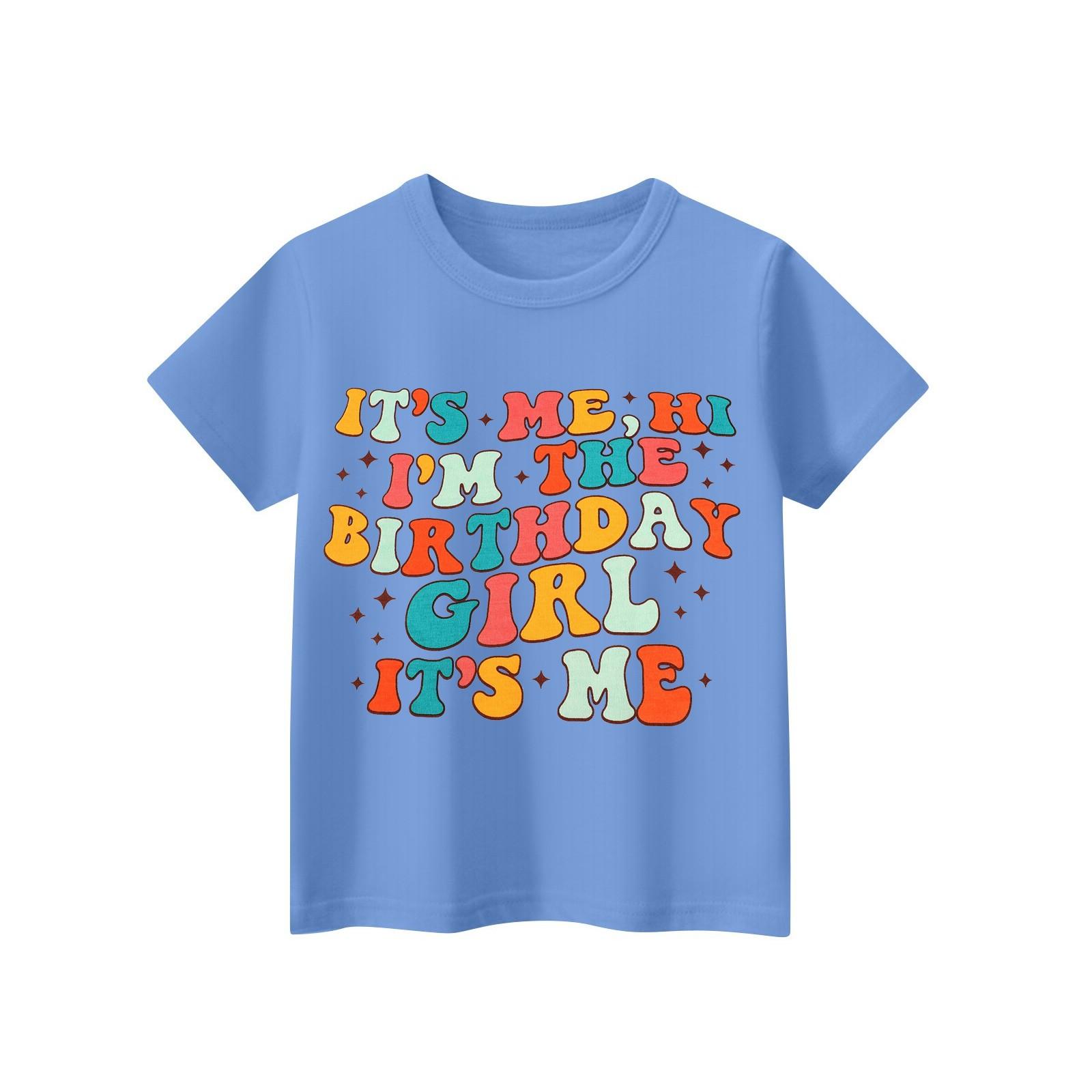 

Детская повседневная футболка с короткими рукавами и круглым вырезом с принтом, модная 150 синий