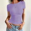 Women's Short Slim Fit Round Neck T-Shirt