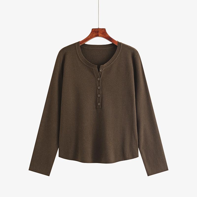 

Большие размеры женские повседневные свободные топы и свитера осенний свободный трикотаж 3XL кофейный