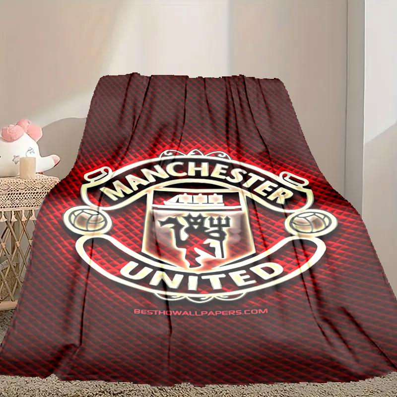 1pc Comfortable Home Print Throw Blanket, Manchester United Manchester City Blanket For Bed and Sofa Use, Special Present For Family