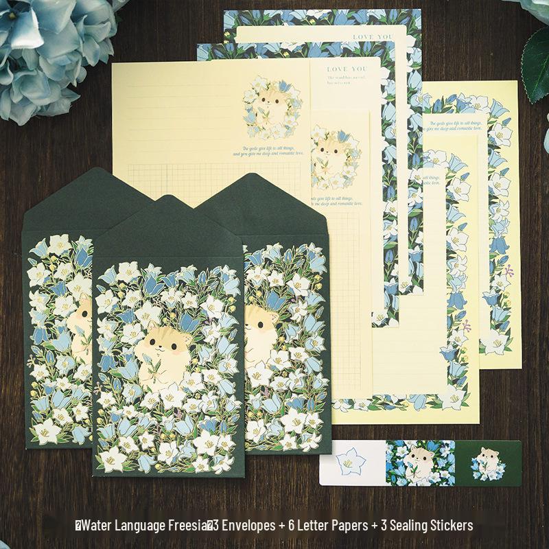 Romantic Fairy Tale Gold Foil Greeting Card & Envelope Set – DIY Message Letterhead In 4 Styles