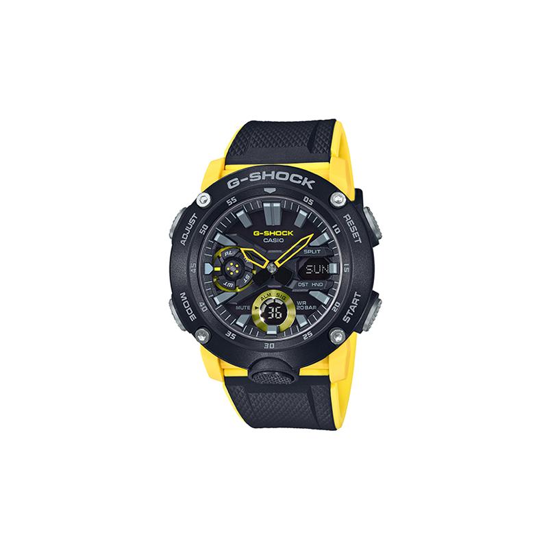 

Casio G-SHOCK YOUTH series ultra-thin carbon fiber core protective structure multi-functional 200 meters waterproof movement quartz GA-2000-1A9PR чёрный