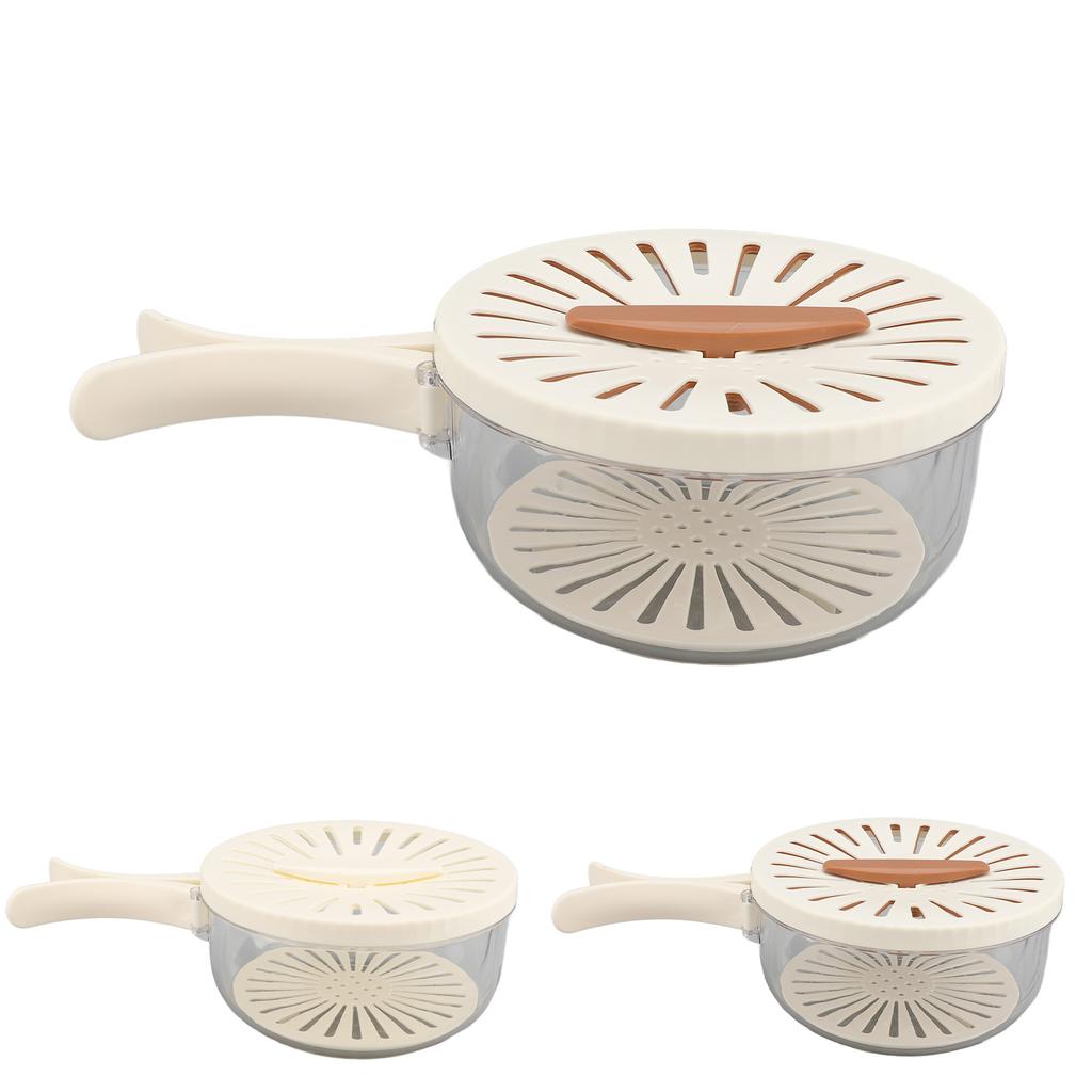 Fruit Vegetable Washing Bowl Thickened Double Layer Multifunctional Draining Bowl with Lid Foldable 