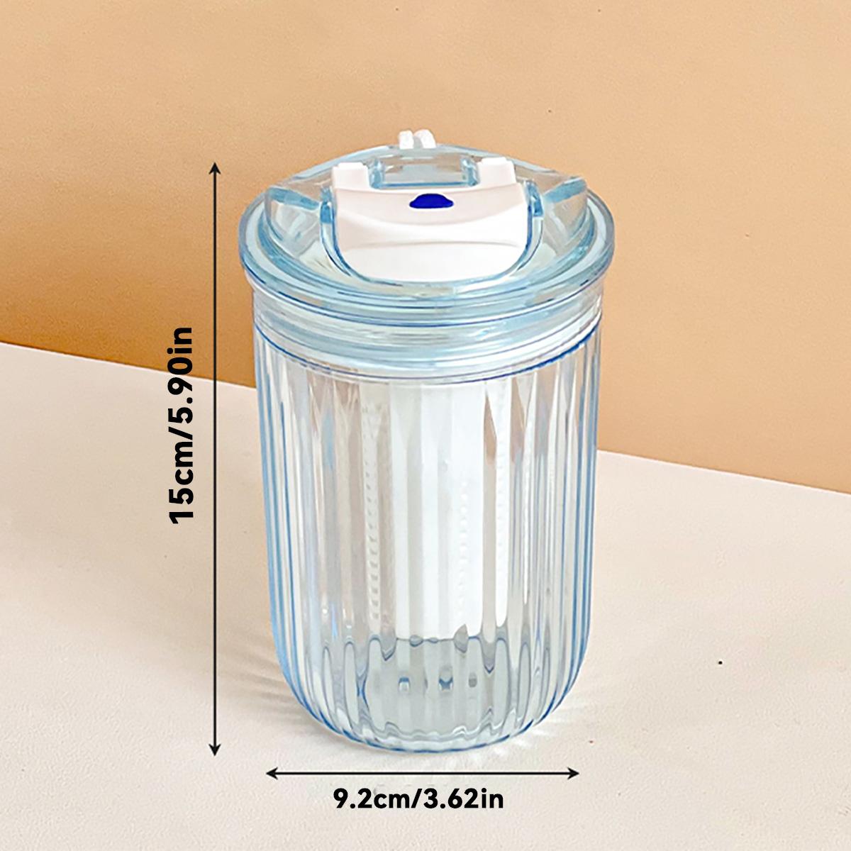 

420ML Portable Transparent Plastic Water Cup Reusable Heat-resistant Tea Milk Coffee Mug With Strainer Sport Travel Water Bottle 401-500ml синий