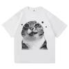 Women's T-shirts, Y2K Style, Fun Cat Emoji T-shirts, "I Do Not Think, Therefore I Do Not Exist," Harajuku Style Graphic T Shirts 1