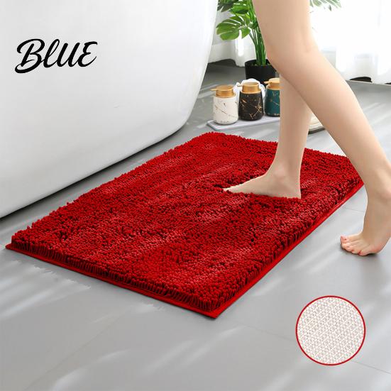 Comfortable Shower Mat Soft Shaggy Solid Color Bath Rectangle 40x60CM Chenille Anti-slip Thick Moisture-absorbing Floor