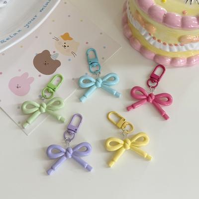 1 Piece Creative Design Sweet Candy Color Key Holder Hollow Design Bow Korean Fashion Keychain Organizer Kawaii Student Supplies