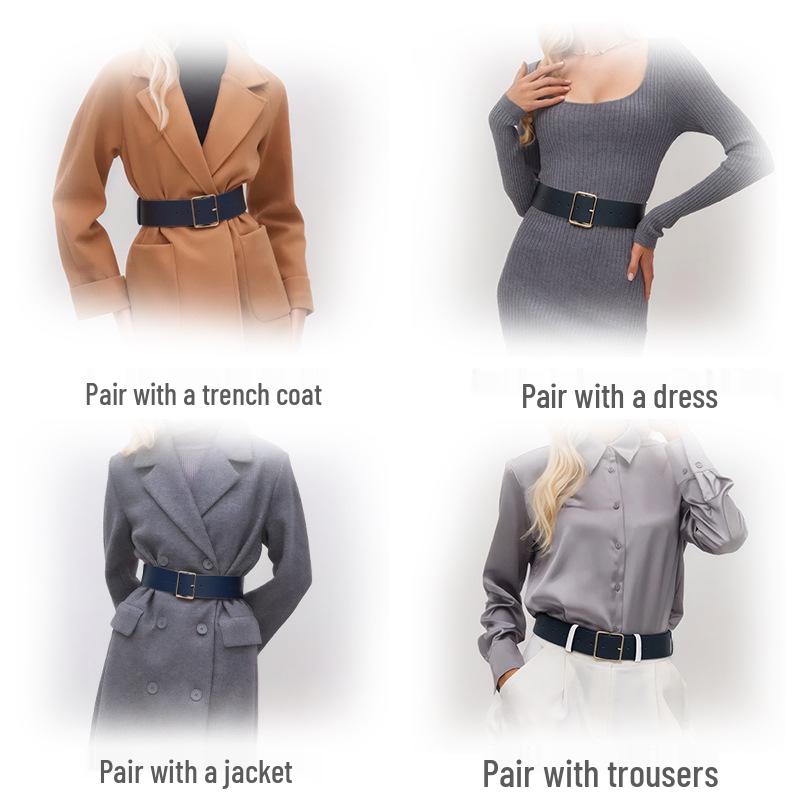 Schicker Damenbreitgürtel mit Schnalle: Stilvolles Accessoire für Daunenjacken, Trenchcoats und Jeans