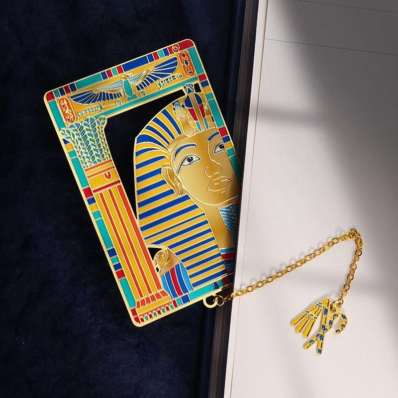 Tassel Pendant Metal Bookmark Egyptian Painting Bookmark Stationery Gifts Retro Book Clip Pagination Mark Reaing Book Tool