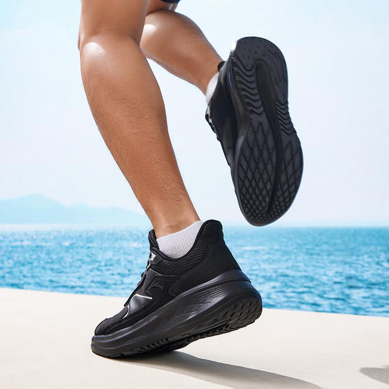Anta Comfortable Trendy Shock Absorbing Non-Slip Low-Top Casual Running Shoes Men sneaker Basic-Black 912435512-5