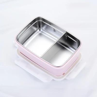 

Large Capacity 304 Stainless Steel Lunch Box Microwave Lunch Bento Boxes Korean Style Adult Student Bento Box Food Container рожевий