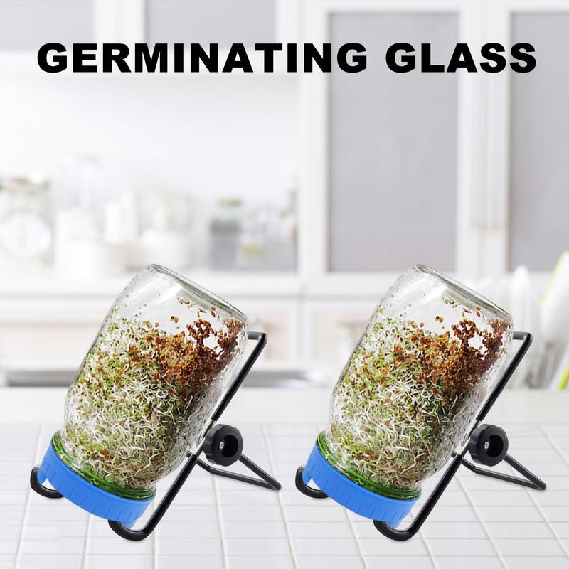 

Seed Sprouting Glass Cup And Stand Set 2pcs Kitchen Seed Germination Seeds Sprouter Set Wide Mouth Mason Jar Sprouts Lid Set United States