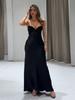 Women's V-neck Camisole Long Dress Ladies' Red Thin Shoulder Strap Dress Christmas Festival Birthday Vacation Red Black Dress 2025