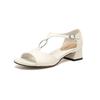 Krazing Pot Cow Skin Med Heels European Design Summer Size 40 Circle Buckle Straps Women Sandals