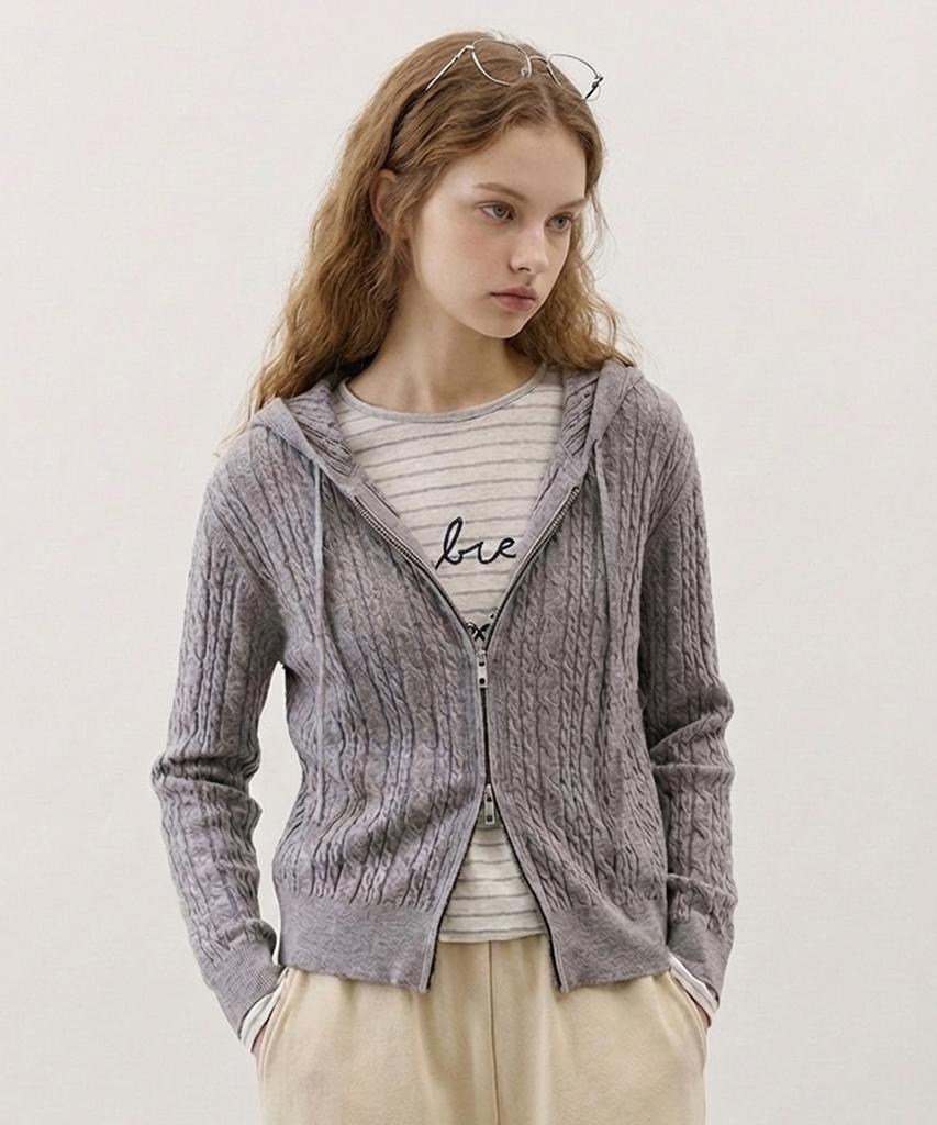 Citybreeze Cable Zip-Up Hoodie_3 Colors