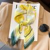 70cm Women Square Silk Scarf Flower Print Small Neckerchief Female Shawl Headscarf Foulard Bandana  Accessories Wap Hijab