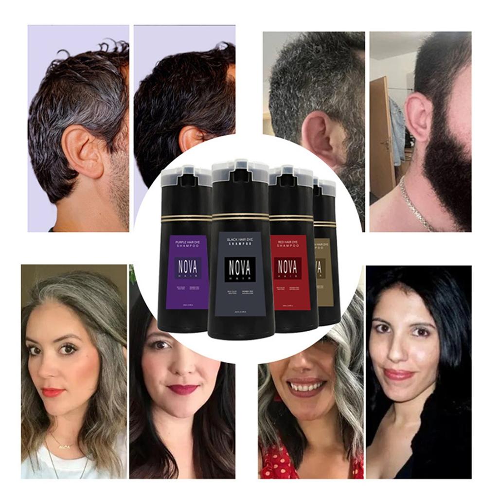 New Red/brown/black Hair Dye Shampoo Gentle Non Damaging To Hair Easy To Cover White Hair Natural Long-lasting Color Development