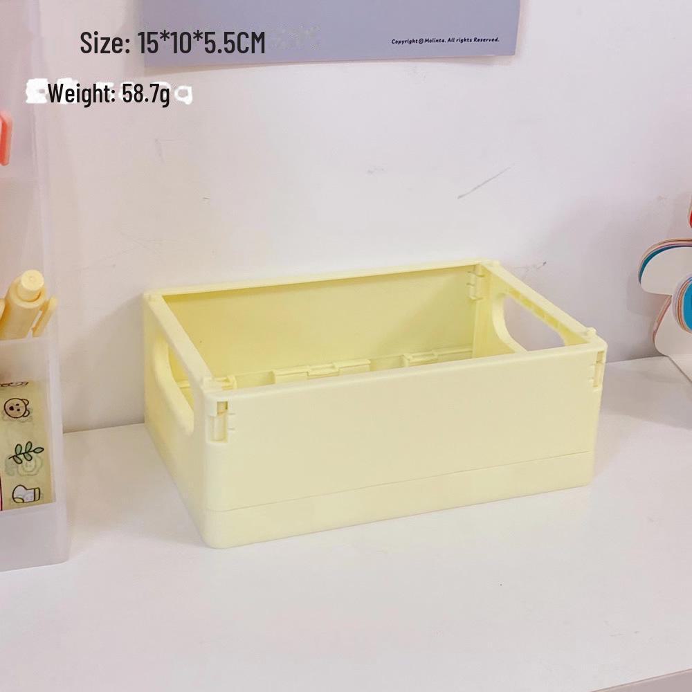 Korean Mini Folding Storage Box - Compact Organizer for Desktop, Stationery, and Skincare Essentials