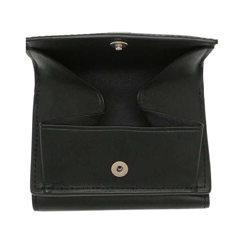 Coach 10 Classic Presbyopia Logo Coated Canvas Wallet Women's Black Brown Black Brown
