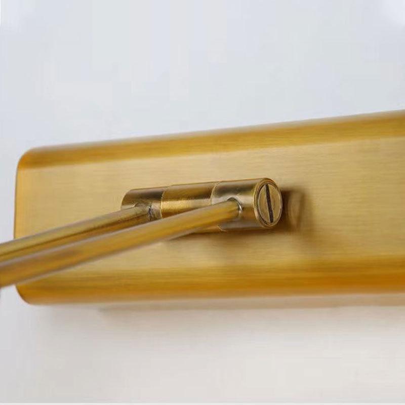 Custom LED Vanity Light: Minimalist Folding Mirror Cabinet & Bedside Wall Light in Stainless Steel, US Standard.