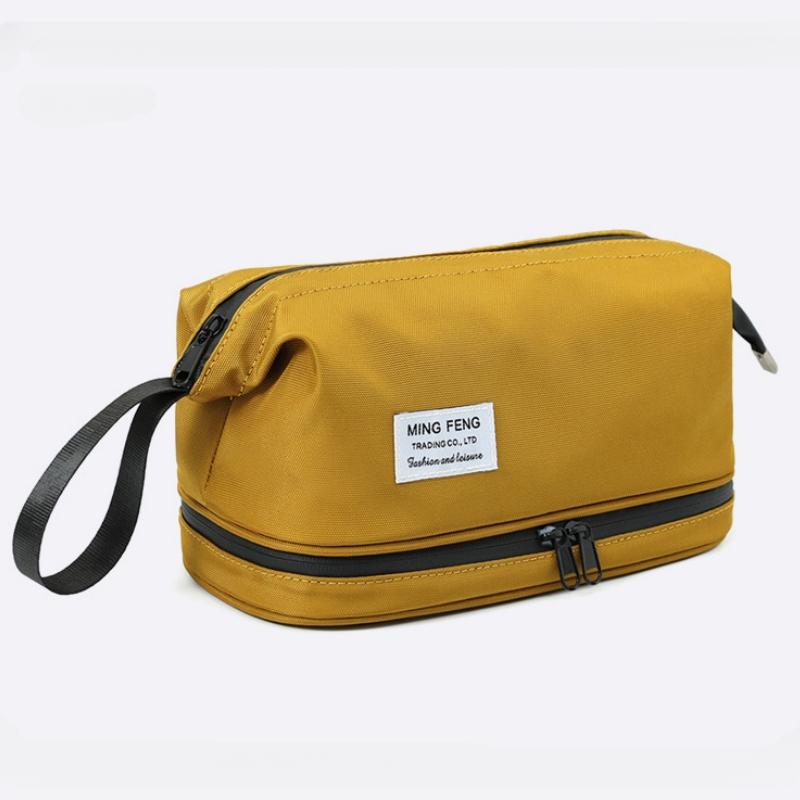 

Портативная косметичка для спорта и отдыха, разделительная сумка для сухого и влажного воздуха, дорожная сумка для хранения косметики, деловая поездка, сумки для туалетных принадлежностей для мужчин и женщин жёлтый