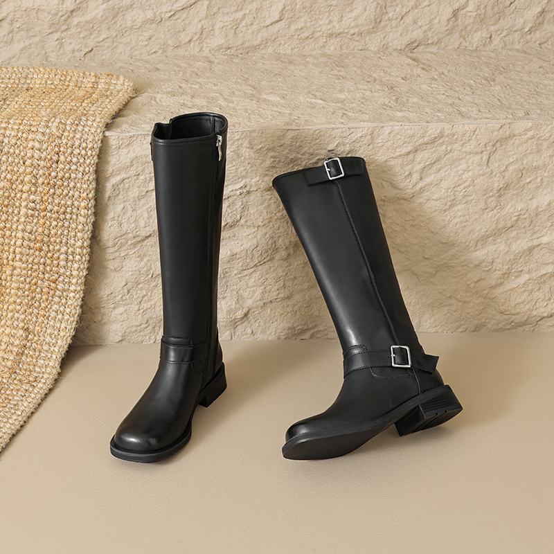 Krazing Pot Зимние сапоги для верховой езды из коровьей кожи с квадратным носком — фото 4