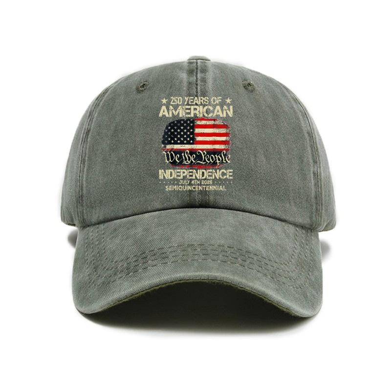 Versatile trend American flag print washed old soft top baseball cap Unisex sunshade baseball cap
