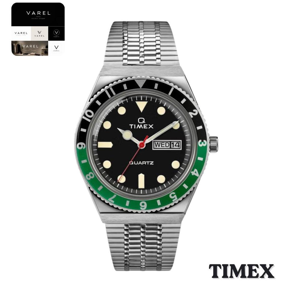 TIMEX TW2U60900 Q Timex Černé Zelené Quartzové Hodinky Nerezová Ocel Japonsko Originál
