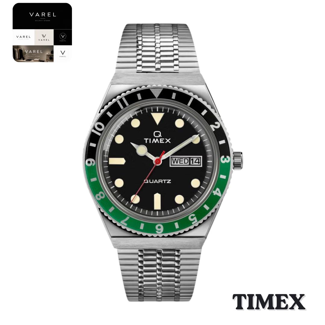 TIMEX TW2U60900 Q Timex Черно-зеленые Кварцевые Часы Нержавеющая Сталь Япония Оригинал