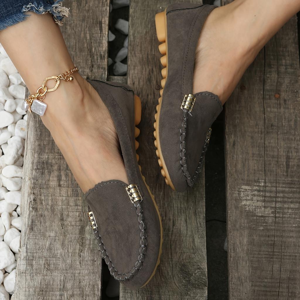 Loafer mit runder Zehenpartie für Damen, bequeme Slipper mit Blockabsatz, Damenschuhe