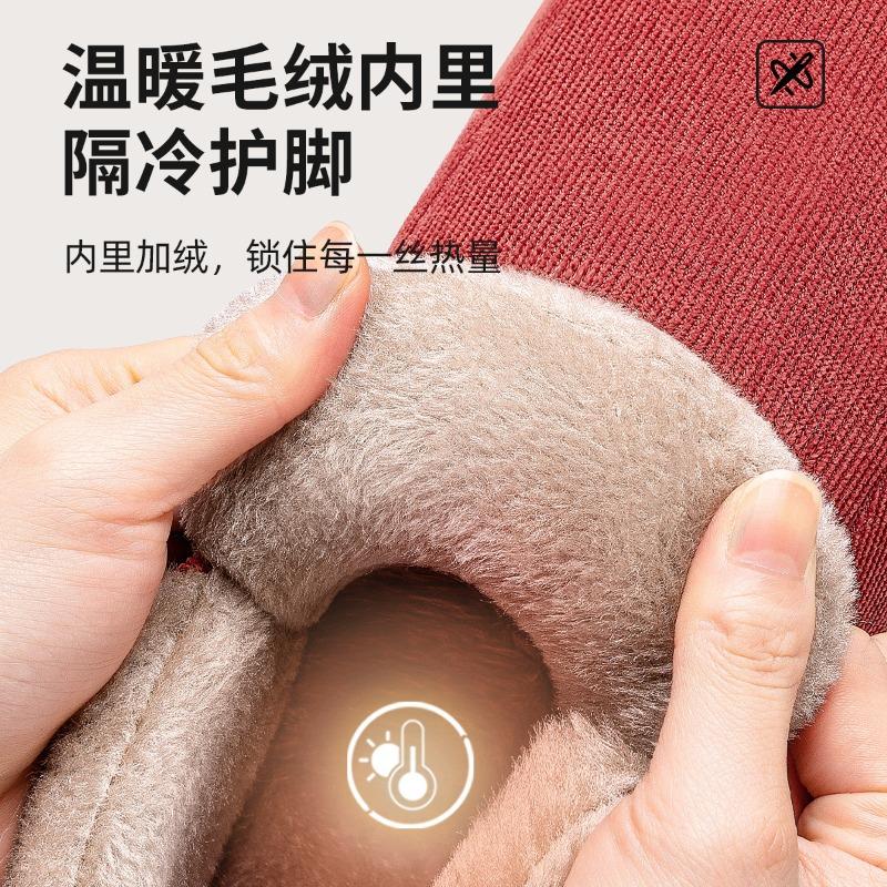 Cotton shoes women's winter new indoor home non-slip warm home bag with soft bottom for the elderly winter solid color cotton shoes men
