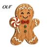 Small Wooden Candy Cane Decor Christmas Gingerbread Man Decor, Rustic Gingerbread, House Figurines, Xmas Window Display Ornaments Tabletop for Mantel