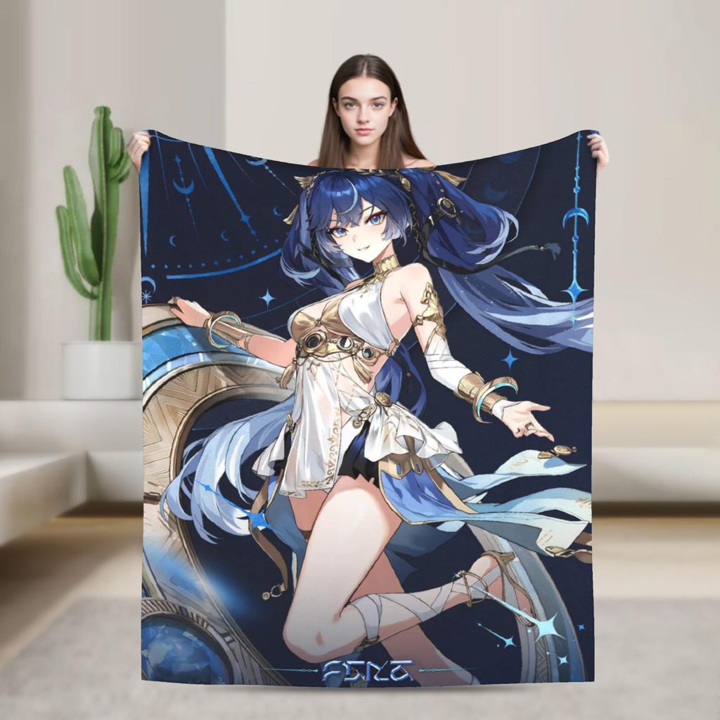 Wuthering Waves WuWa Cartethyia Fashion Blanket Game Anime Flannel Awesome Warm Throw Fashion Blankets for Bedroom Winter Couch