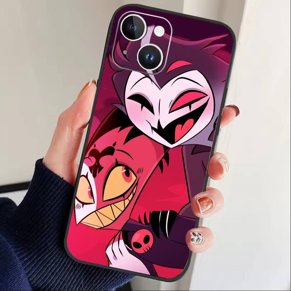 Q-Helluva Boss Phone Case For iPhone 16,15,14,13,12,17,Pro Max,Plus Silicone Black Case