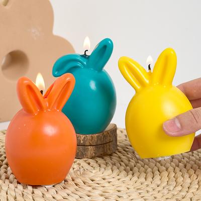 Moule Bougie Silicone Œuf de Pâques Lapin DIY Tête de Lapin Sans Visage Moules Savon Plâtre Résine Artisanat Moules de Coulée Déco Maison Art Cadeau