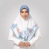 Women's Hijab Chiffon Printed Islamic Cap Instant Breathable Muslim Head Wraps