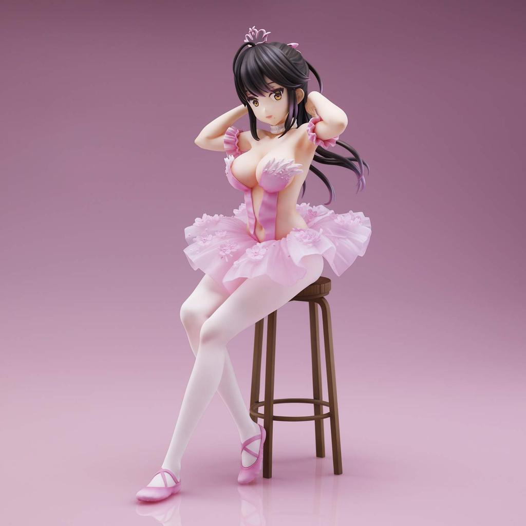 Union Creative Anmi Illustration Ponytail Girl PVC ABS Painted Complete Figure "Flamingo Ballet" Non-scale &