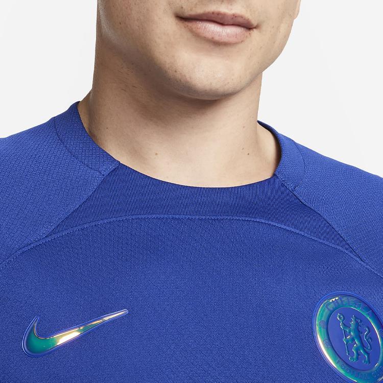Nike Colorblock Logo Short Sleeve Soccer Jersey Men Tops Blue DX2685-496