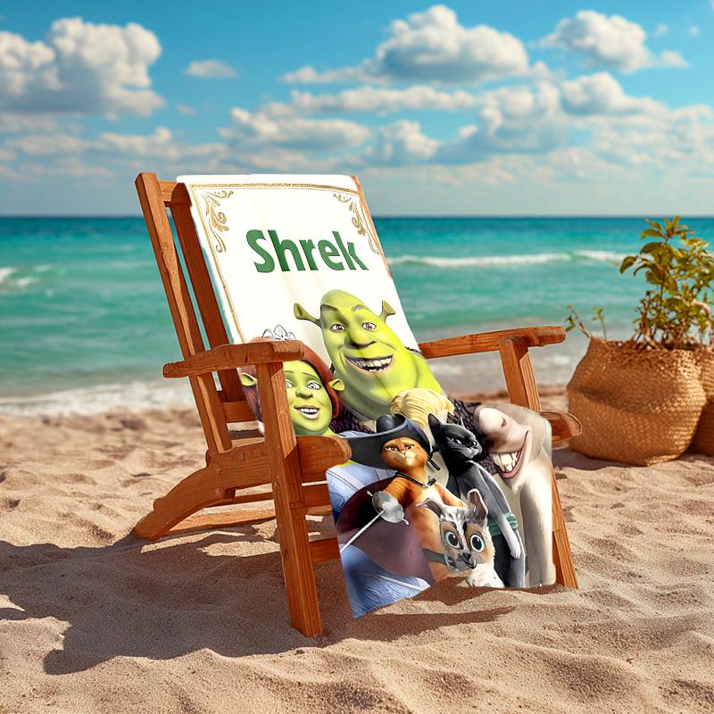 1pc Shrek4 Beach Towel, Comfortable and Thick, and Swimming/Bath/Picnic/Camping Towel, Suitable for Seaside Beaches