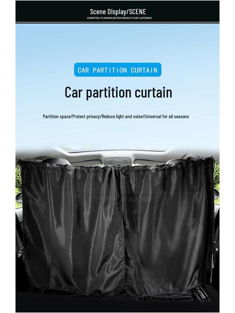 Car Interior Privacy and Sunshade Partition Curtain for Front/Rear Seat – Blackout Heat Insulation for Baby & Middle Seat