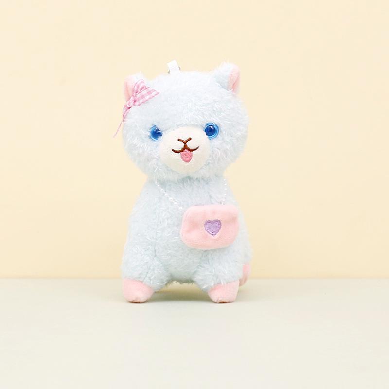 

Alpaca Brown Cozy Keychain Short Plush Stuffed Animal Charming Pendant Bag синий