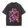 Hot Anime JoJo's Bizarre Adventure Diavolo Graphic Tee Men Women Clothing Washed Cotton Tshirt Casual T-shirt Harajuku T Shirt