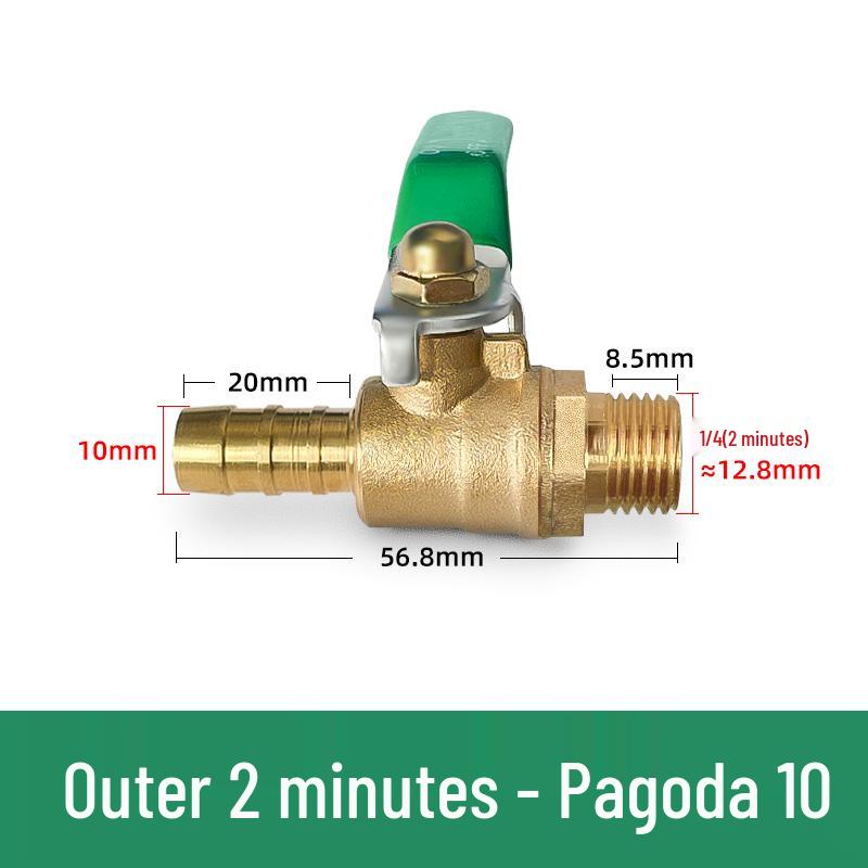 Copper DN20 Thickened Water Valve, Internal/External Thread, Pneumatic Ball Switch, 2-Point One-Piece Design