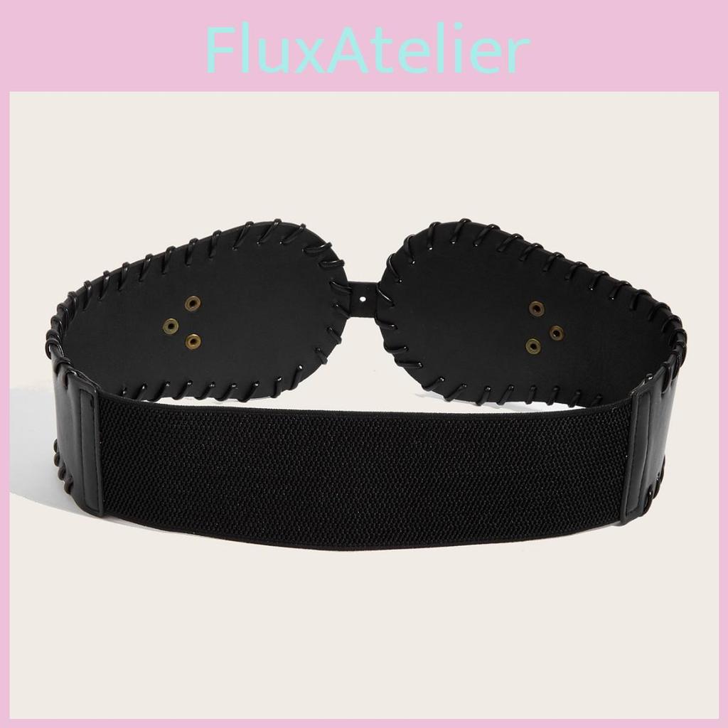 Metal Retro Stylish Waist Cincher Women Elastic Belt Wide Width Coats Dresses