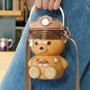 1000/1400ml Cute Bear Water Bottle Portable Large Capacity Water Cup Sport Drinking Mug With Straw