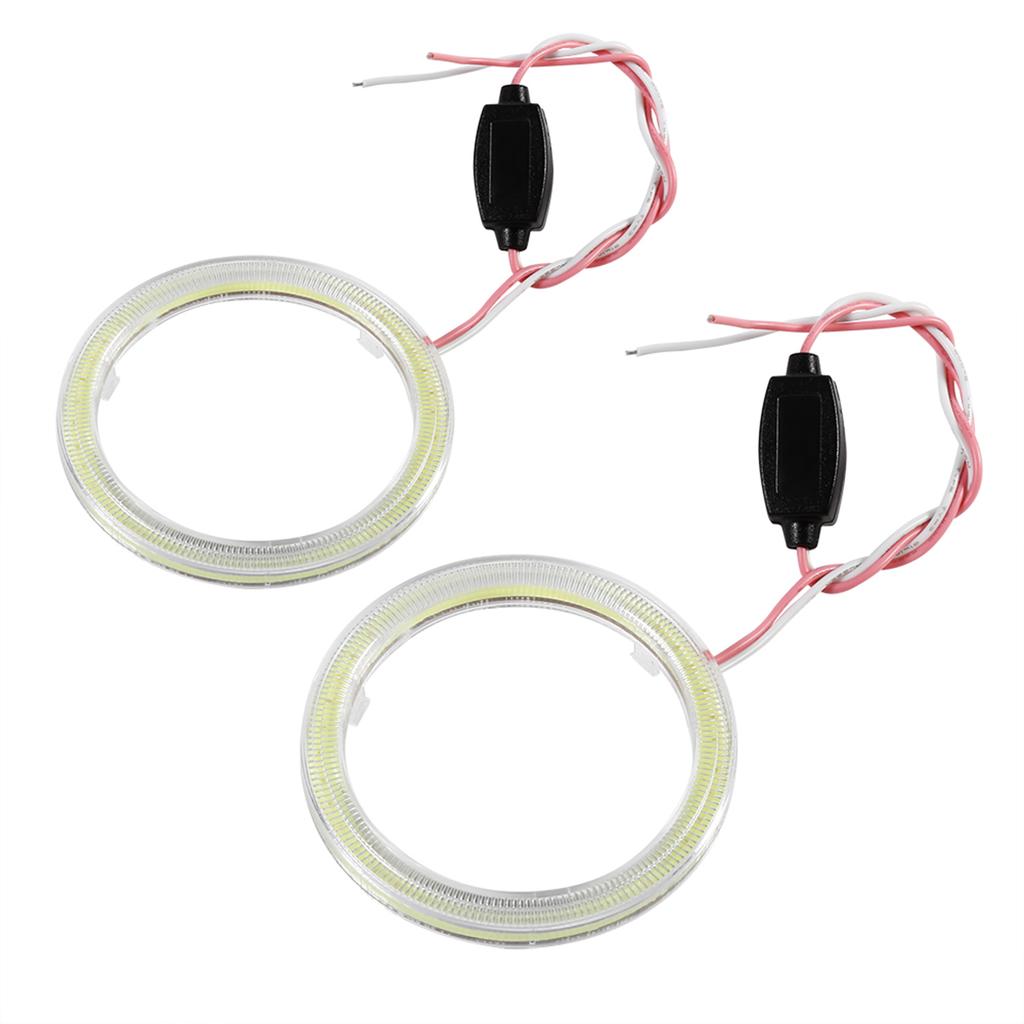 1 Çift Otomatik Halo Halkalar COB Çipli Far DRL LED Motosiklet Araba İçin 60mm
