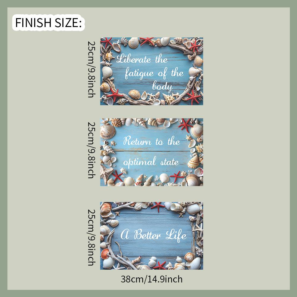 English Slogan Shell Starfish Bathroom Home Wall Beautification Stickers