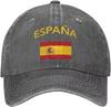 Berretto da Baseball da Cowboy Cappello con Bandiera Spagnola Cappello Sportivo Regolabile Stampato Spagna Cappelli Vintage Lavati Cappellini da Trucker Donna