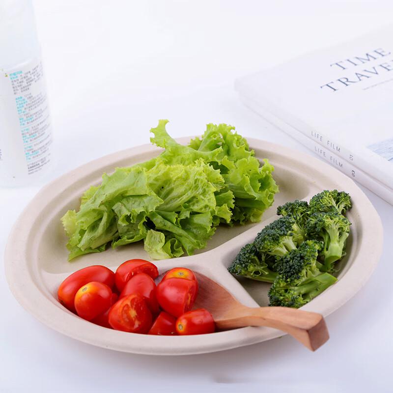 9-inch 3-Compartment Disposable Pulp Plates